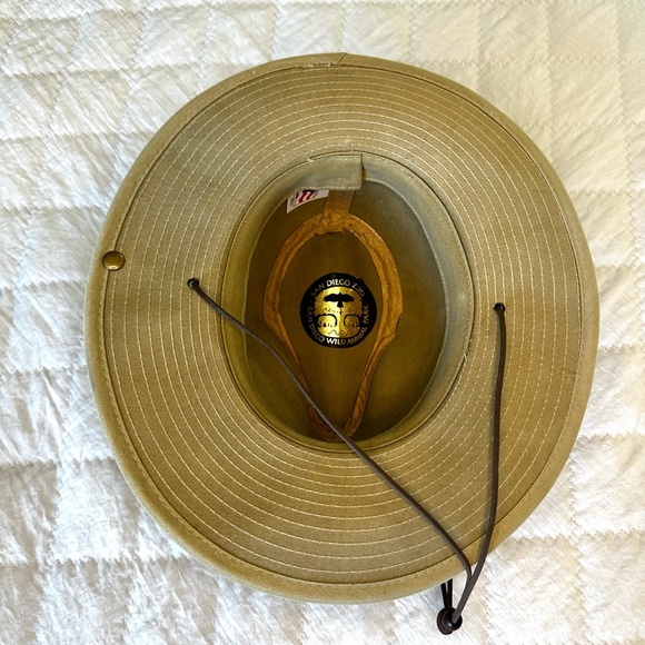Unisex Safari Hat w Chin Cord - San Diego Zoo - Size Small - Khaki Tan - Picture 8 of 8